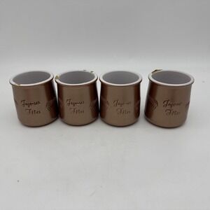 La Fermiere Glazed Yogurt Pot Joyeuse Fetes Metallic Copper Christmas Jar - 4